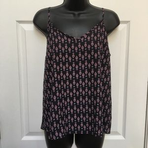 NWOT Patterned Black Tank